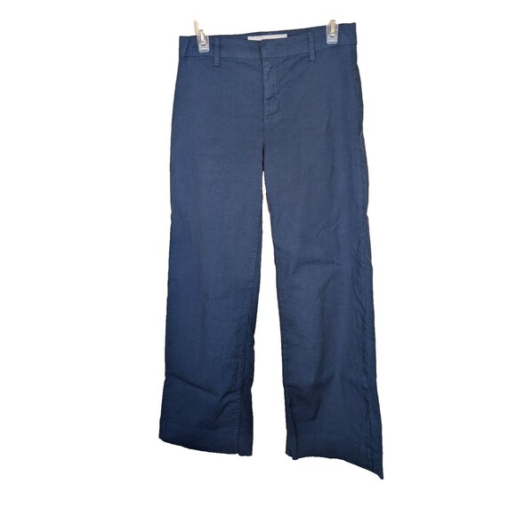 Frank & Eileen Wexford Wide Leg Linen Pant Summer Navy Size 2 - Picture 1 of 11
